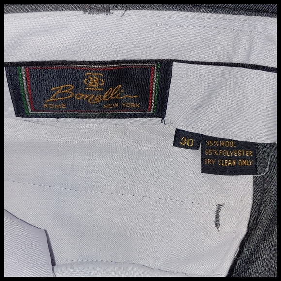 New Unhemmed Gray Bonelli Dress Pants, 30 - Picture 6 of 6